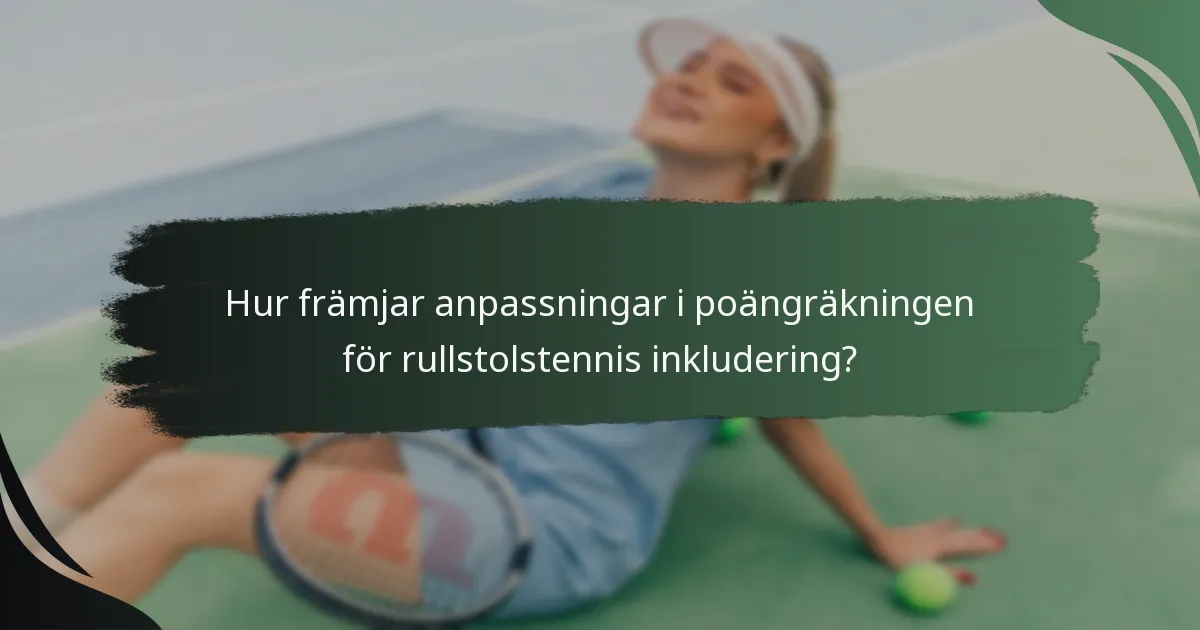 Hur främjar anpassningar i poängräkningen för rullstolstennis inkludering?