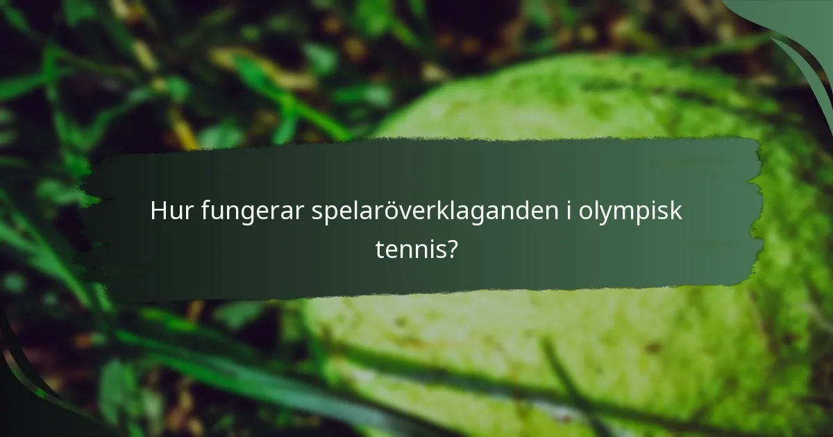 Hur fungerar spelaröverklaganden i olympisk tennis?