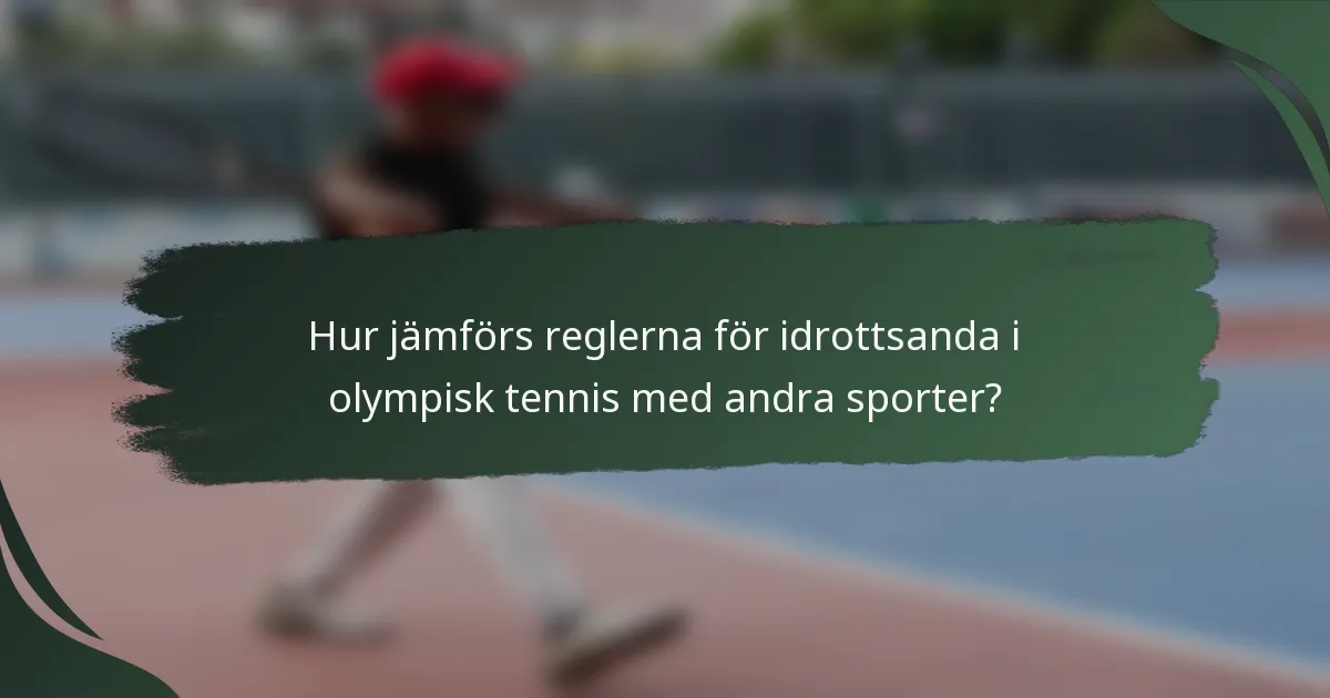 Hur jämförs reglerna för idrottsanda i olympisk tennis med andra sporter?