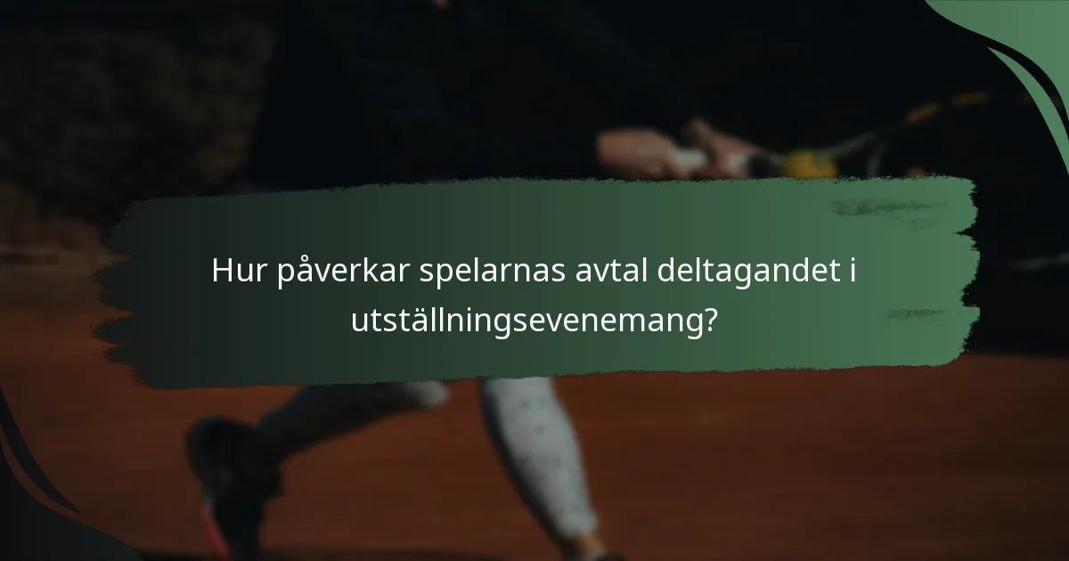 Hur påverkar spelarnas avtal deltagandet i utställningsevenemang?