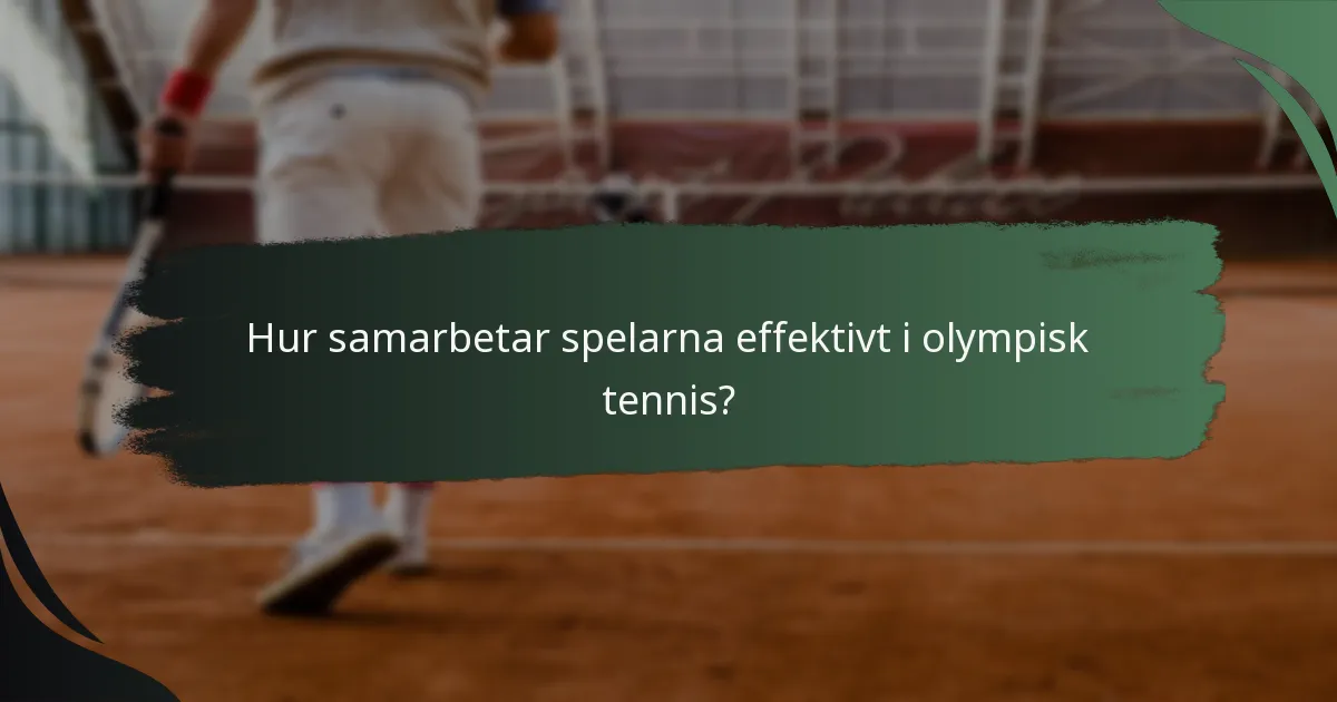 Hur samarbetar spelarna effektivt i olympisk tennis?