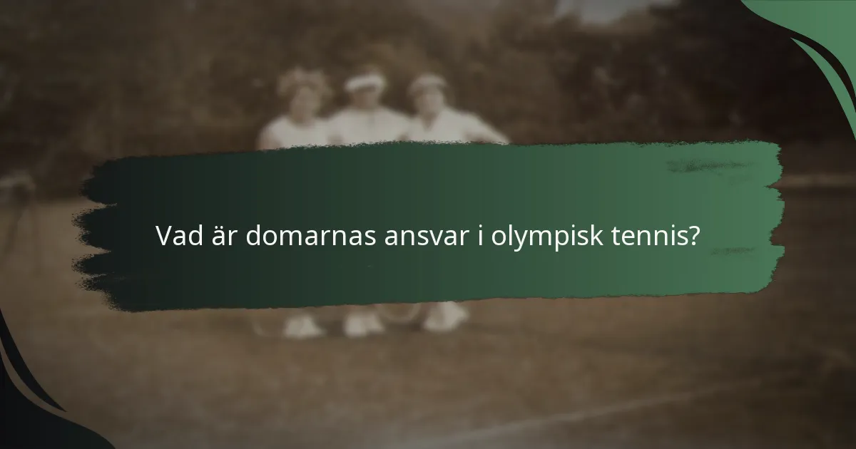 Vad är domarnas ansvar i olympisk tennis?