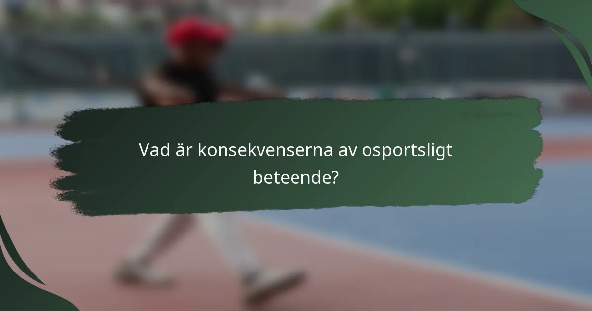 Vad är konsekvenserna av osportsligt beteende?