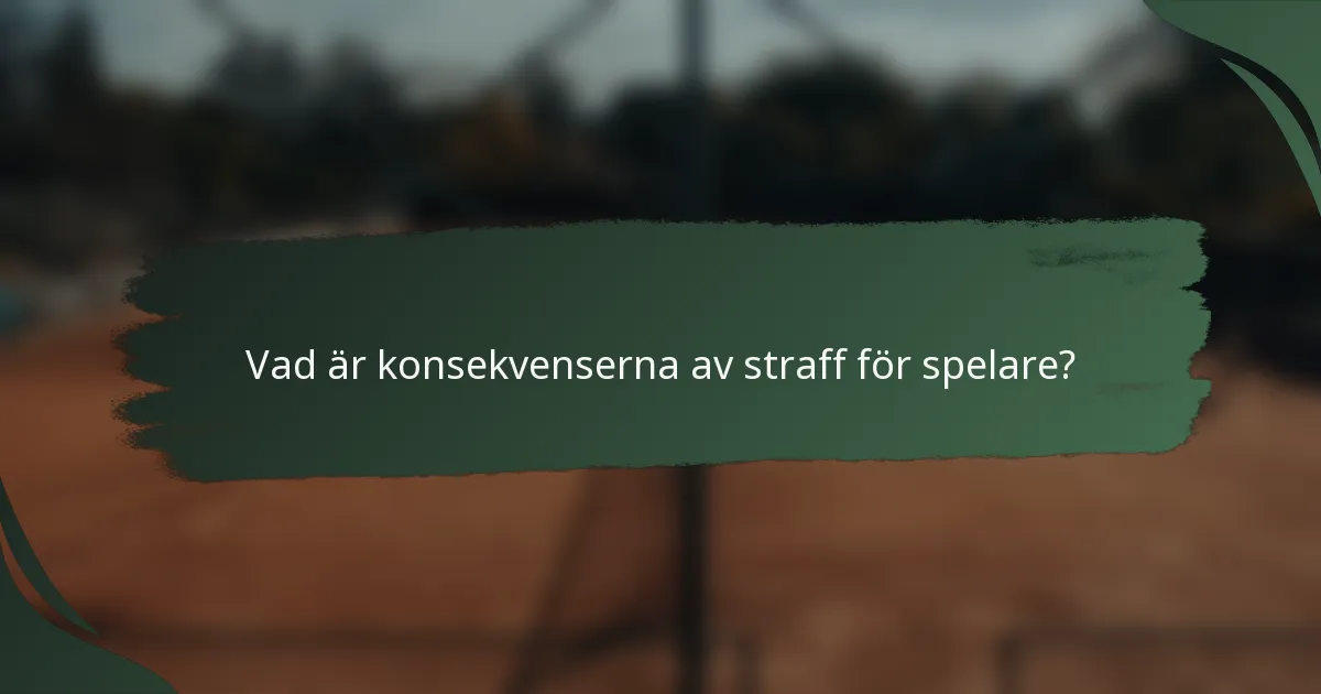 Vad är konsekvenserna av straff för spelare?