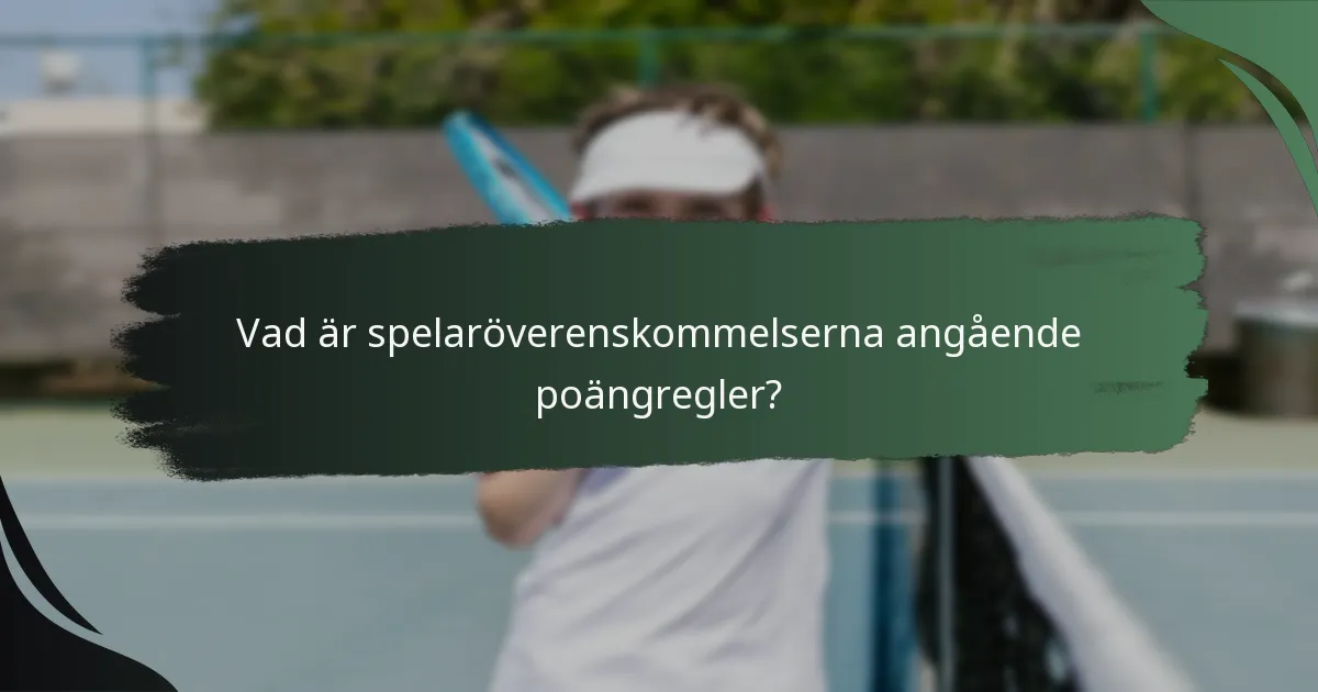 Vad är spelaröverenskommelserna angående poängregler?