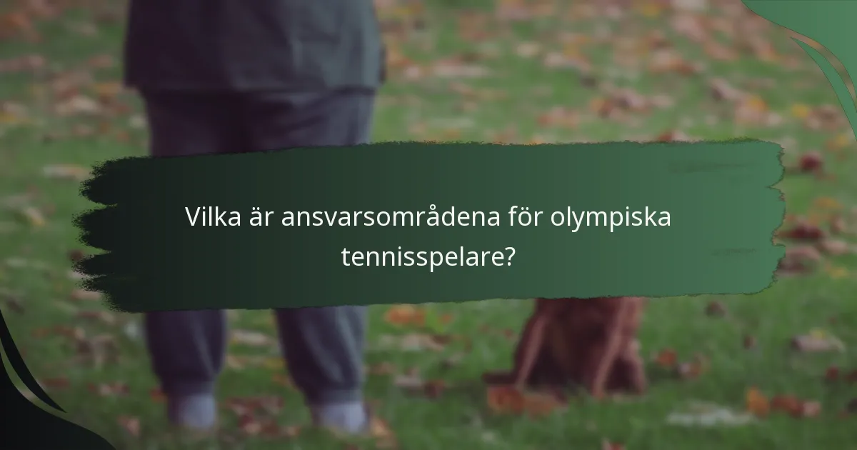 Vilka är ansvarsområdena för olympiska tennisspelare?