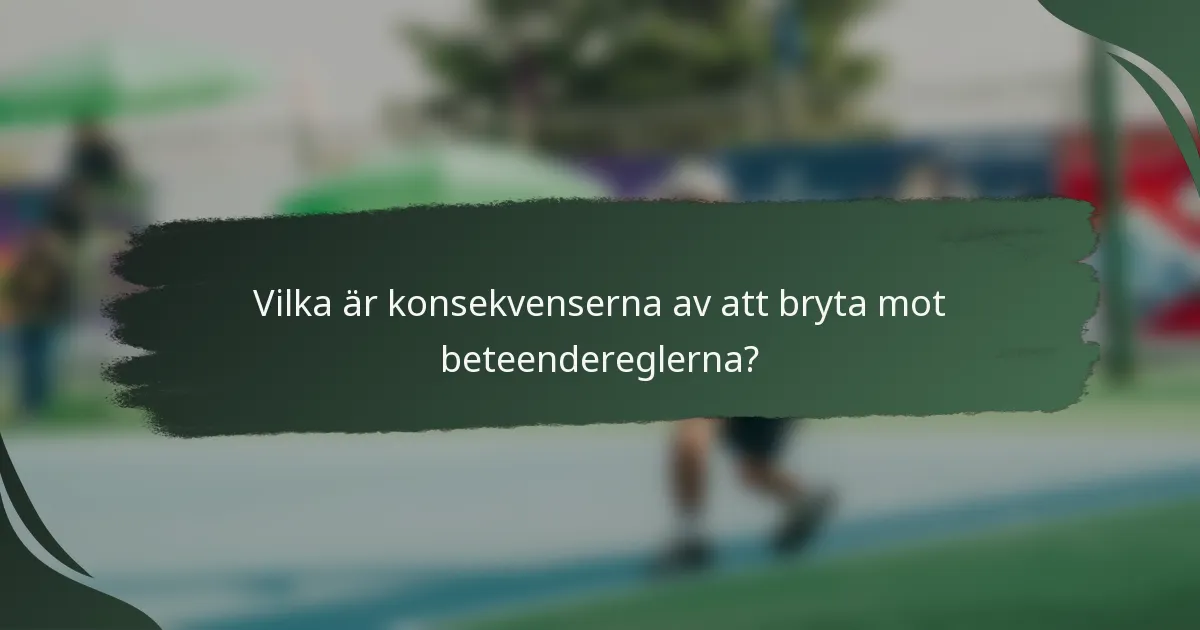 Vilka är konsekvenserna av att bryta mot beteendereglerna?