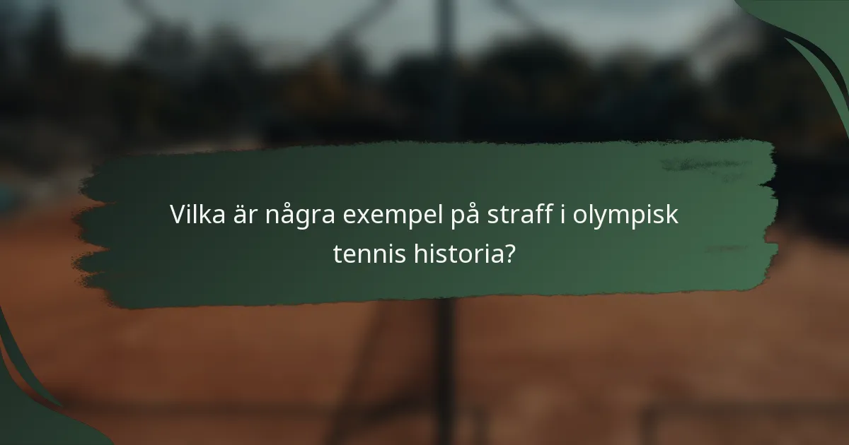 Vilka är några exempel på straff i olympisk tennis historia?