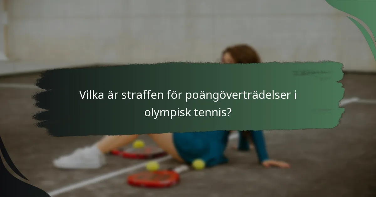 Vilka är straffen för poängöverträdelser i olympisk tennis?
