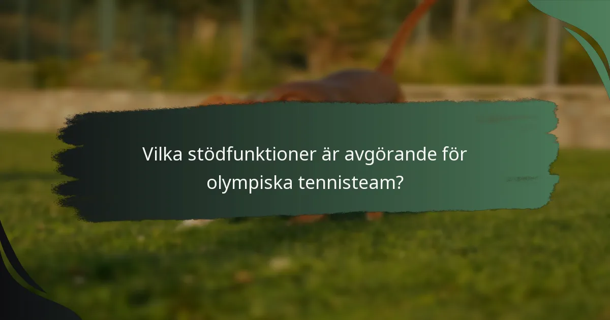 Vilka stödfunktioner är avgörande för olympiska tennisteam?